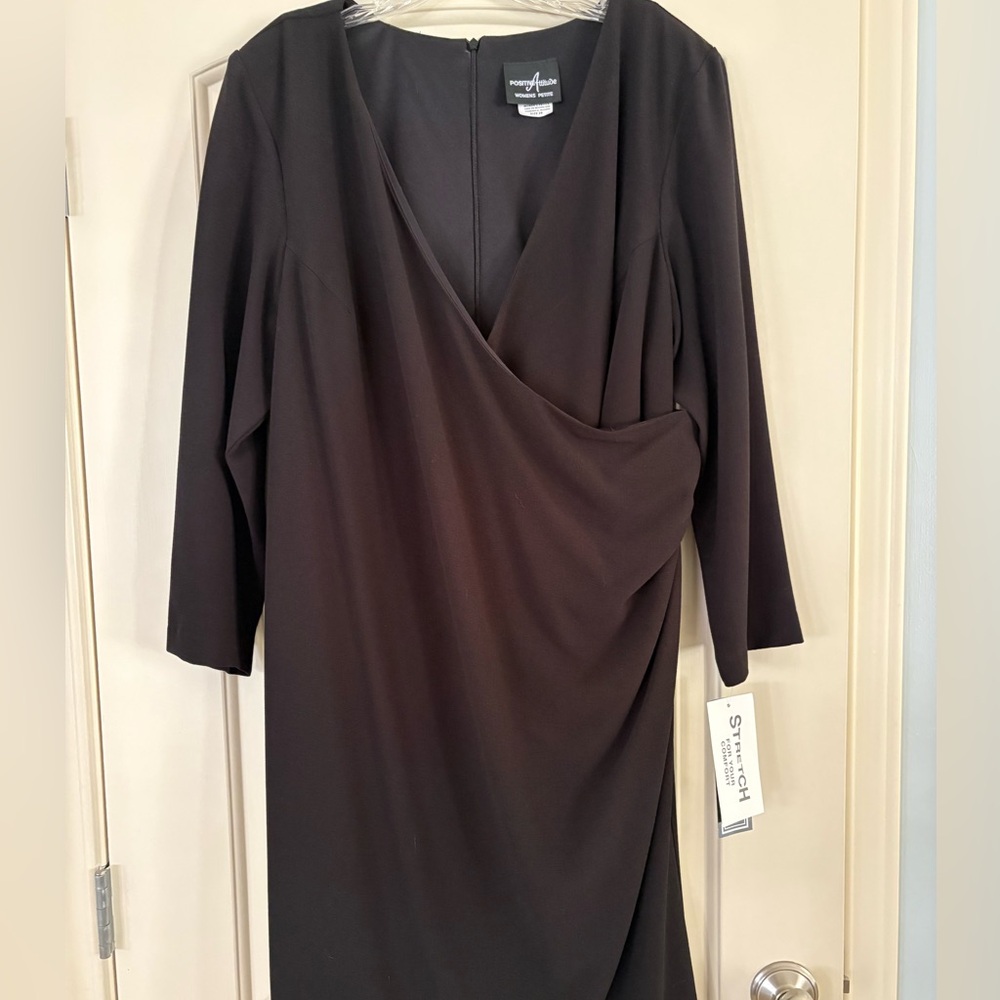 Positive Attitude Black Long Sleeve Dress Size 20 Petite NWT